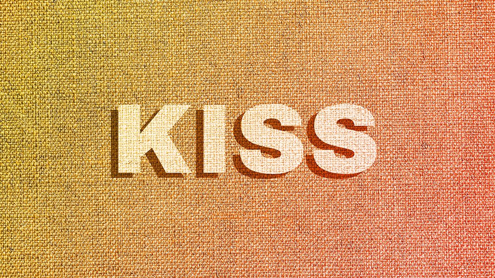 Kiss text shadow bold font typography