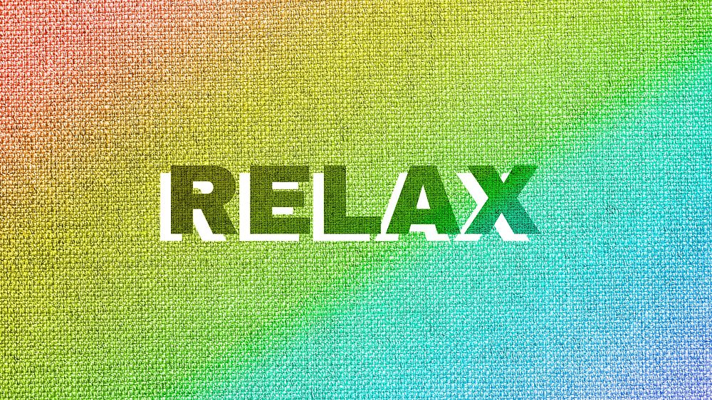 Rainbow relax word LGBT font shadow typography