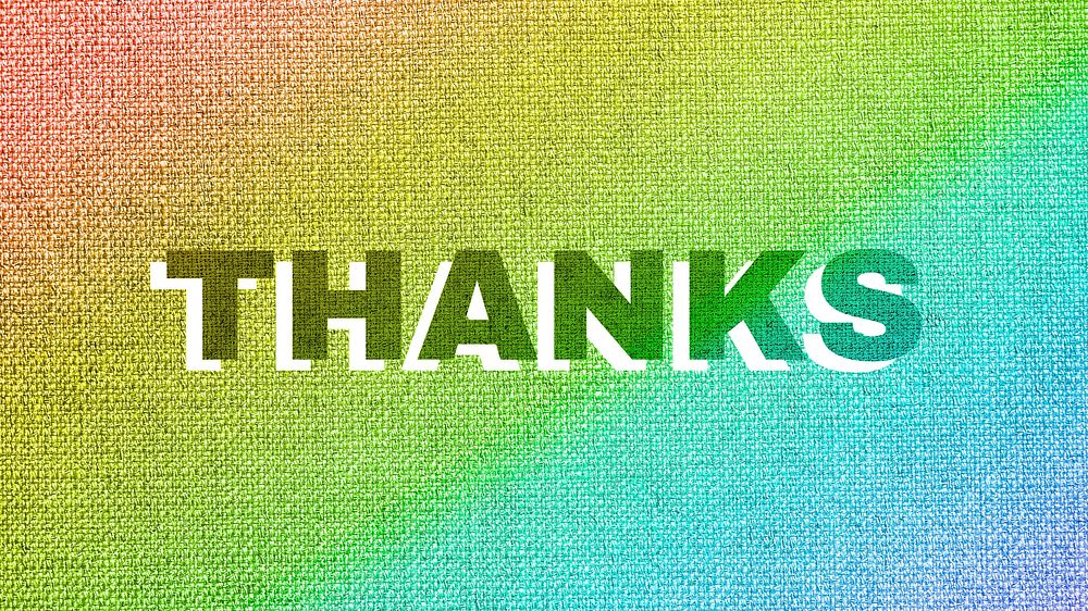 Rainbow thanks word LGBT font shadow typography