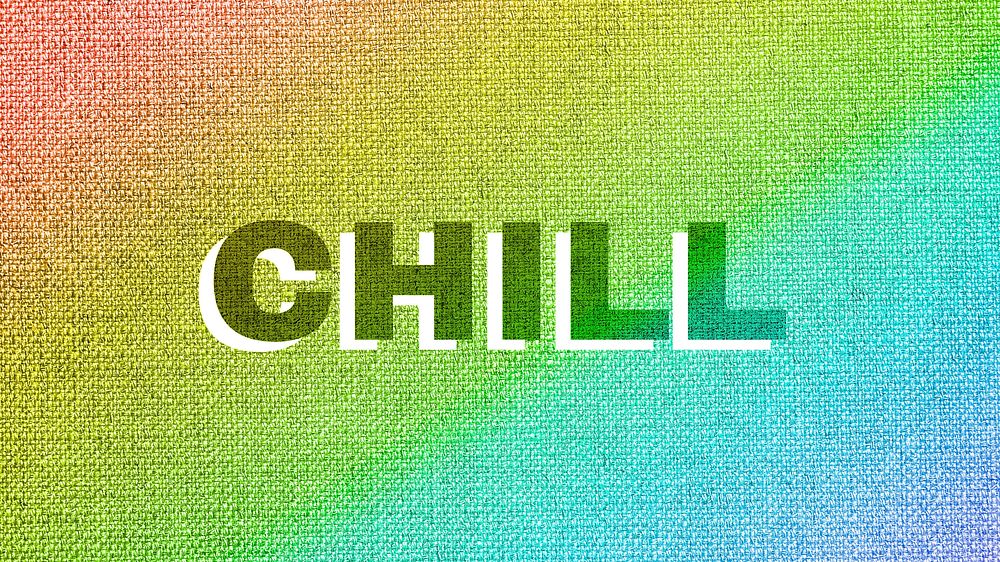 Rainbow chill word LGBT font shadow typography