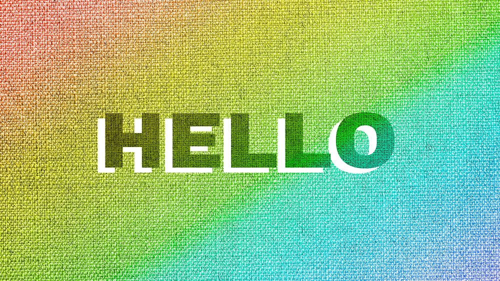 Rainbow hello word LGBT font shadow typography