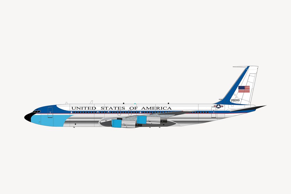 American airplane collage element illustration vector. Free public domain CC0 image.
