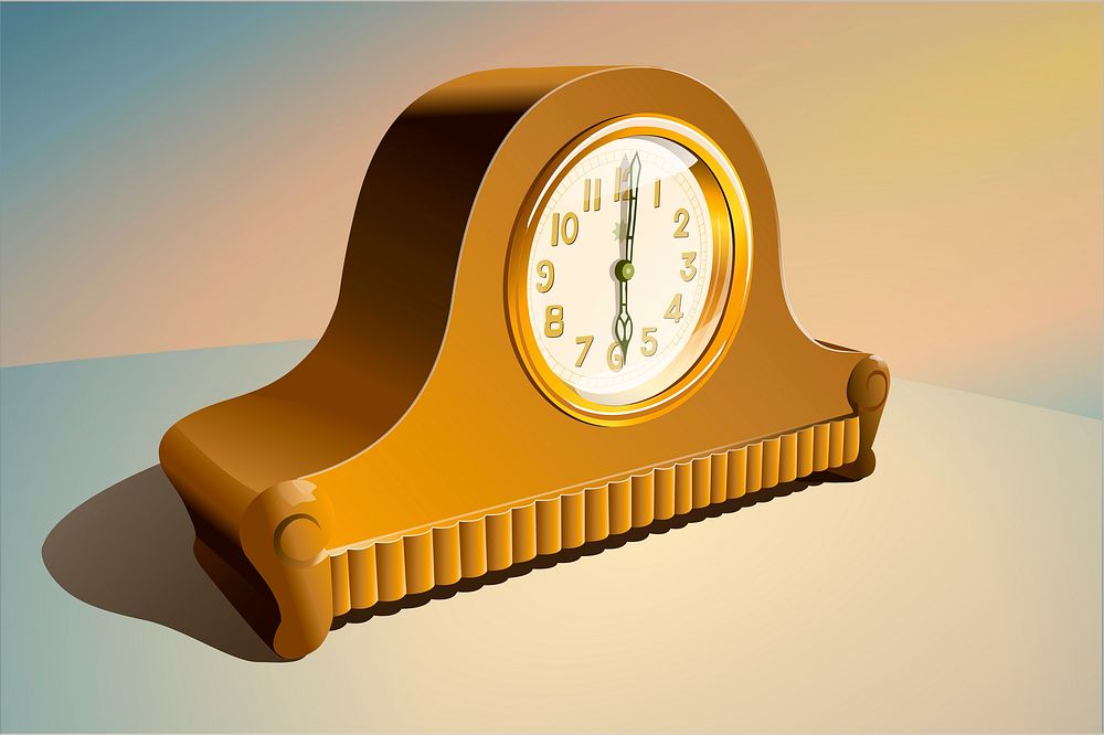 Vintage clock illustration. Free public domain CC0 image.
