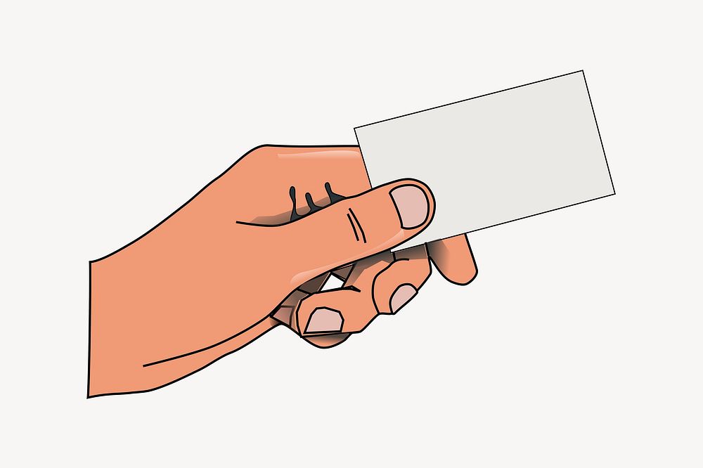 Hand with blank card collage element psd. Free public domain CC0 image.