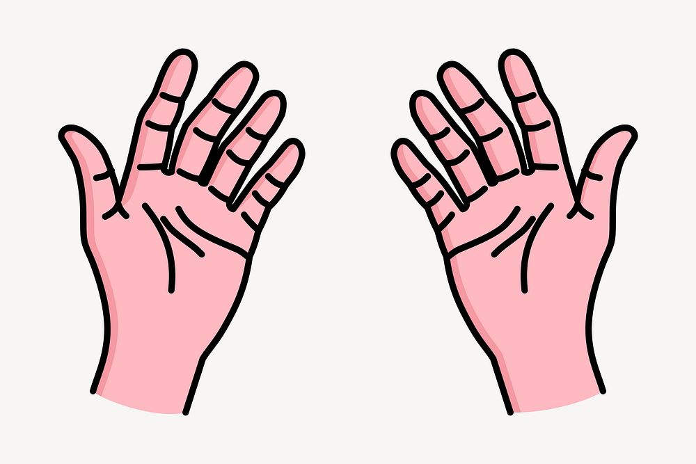 Hands clipart, illustration vector. Free public domain CC0 image.
