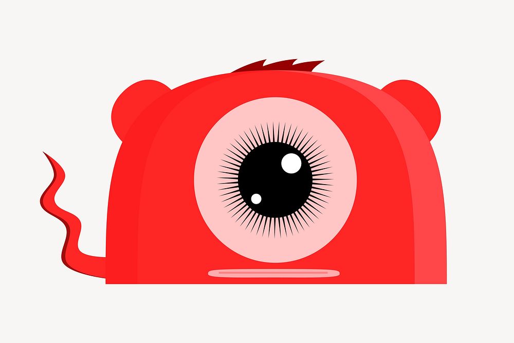 Red monster clipart, illustration. Free public domain CC0 image.
