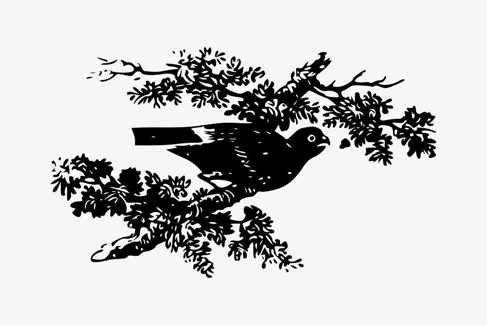 Bird clipart, illustration vector. Free public domain CC0 image.
