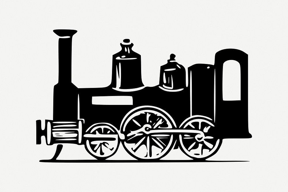 Steam train clipart, illustration psd. Free public domain CC0 image.