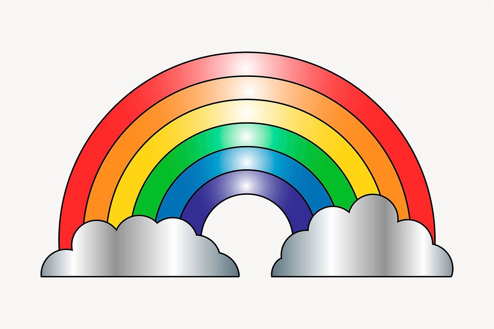 Rainbow clipart, illustration psd. Free public domain CC0 image.