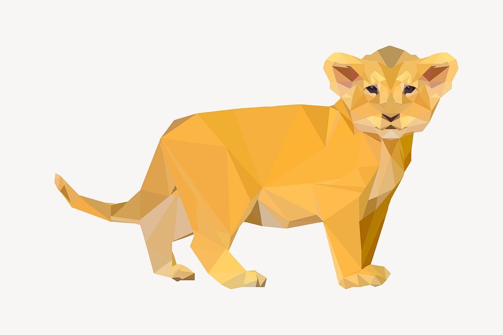 Tiger cub collage element vector. Free public domain CC0 image.