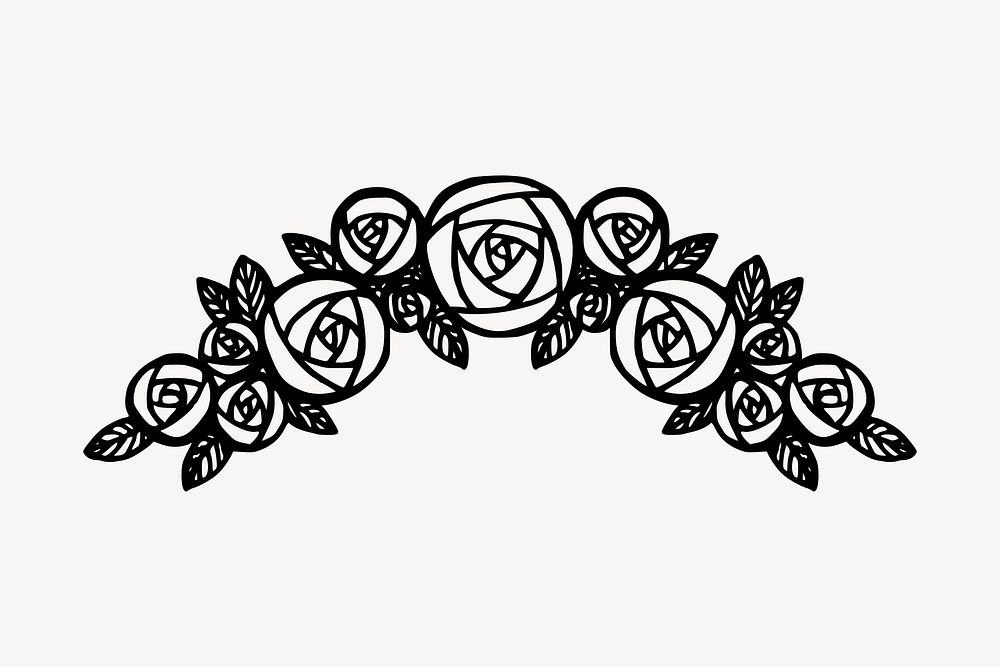 Rose flower decor clipart vector. Free public domain CC0 image.