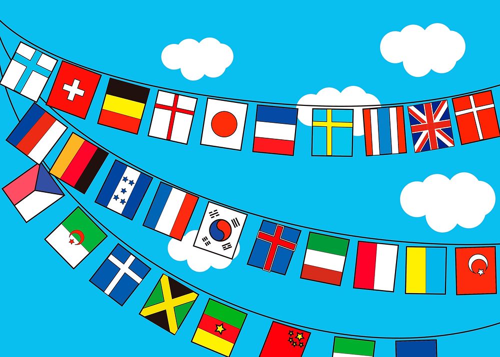 World flags clipart, illustration vector. Free public domain CC0 image.