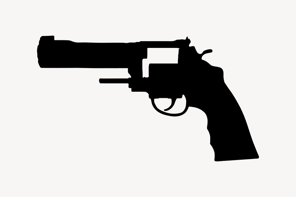 Gun silhouette clipart, illustration psd. Free public domain CC0 image.