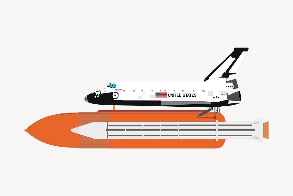 Shuttlecraft clipart, illustration. Free public domain CC0 image.