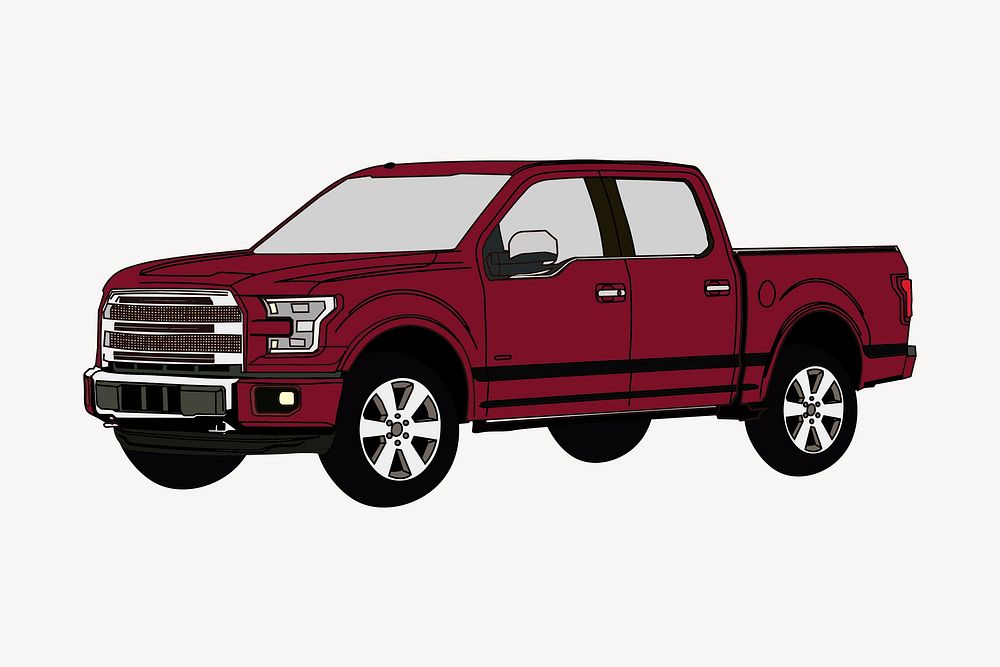 Red car clipart, illustration. Free public domain CC0 image.