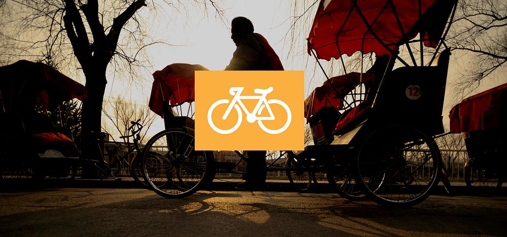 Bicycle Riding Bike Transportation Icon Concept