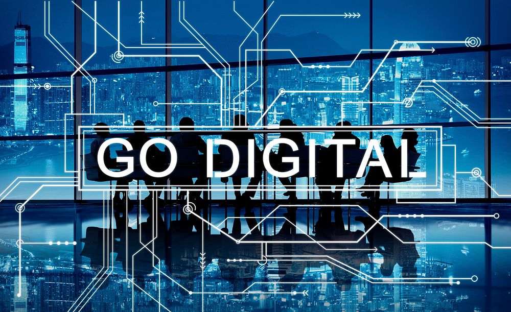 Go Digital Online Technology Electronics Mother Board Concept