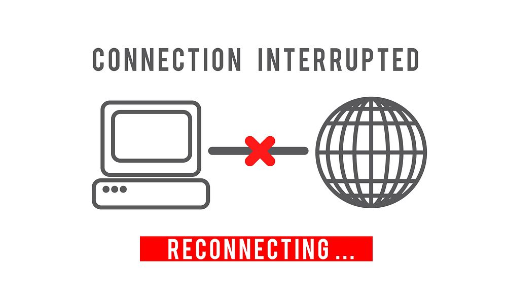 Interrupted Inaccessible Unavailable Disconnected Error Concept