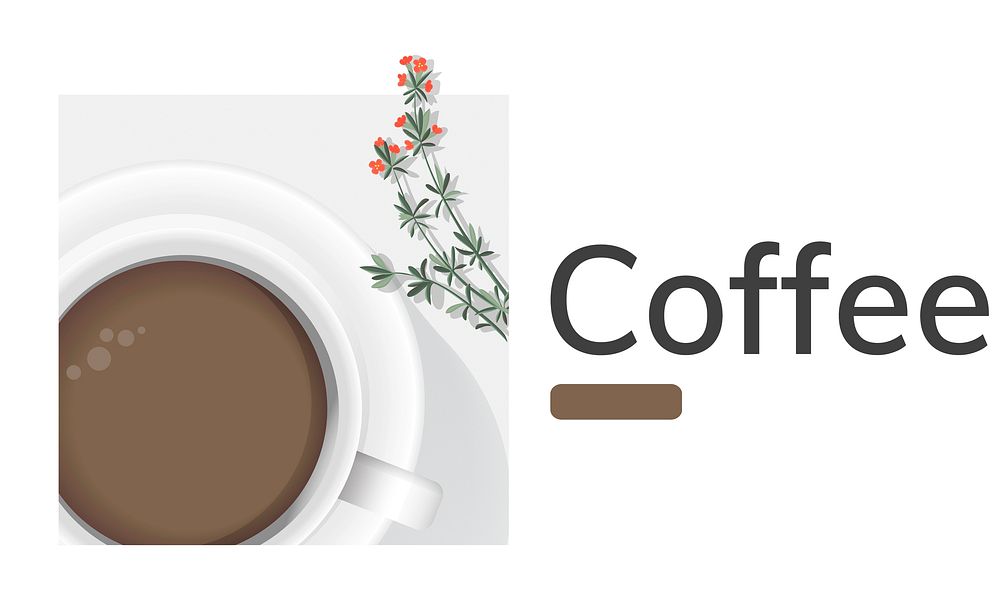 Illustration of coffee cup decoration cafe commercial