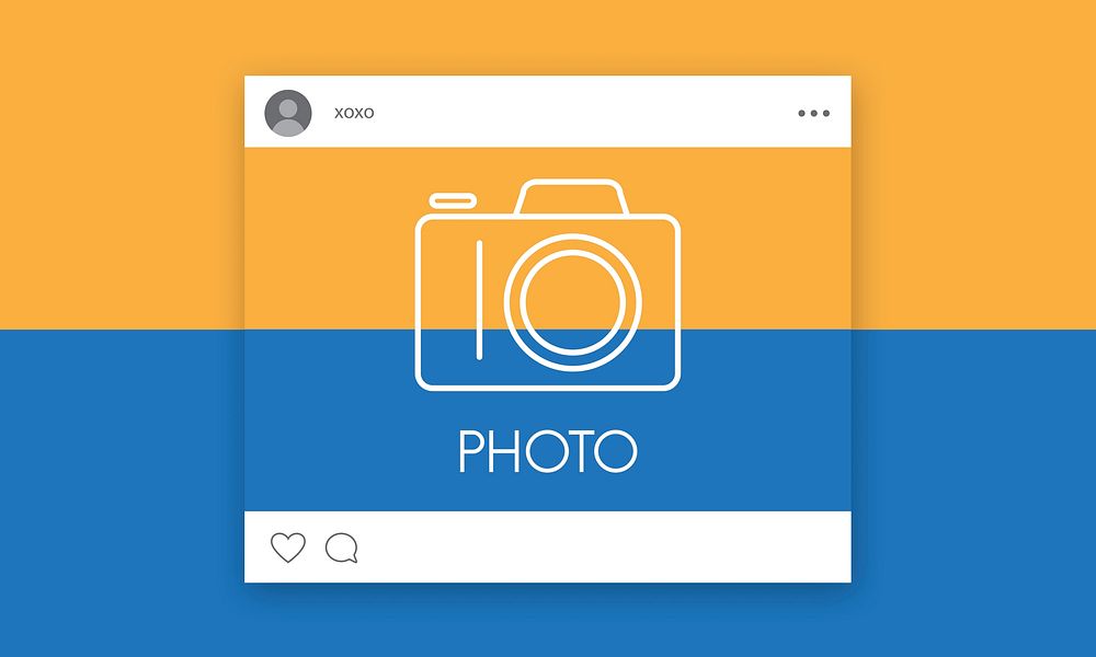 Social media with camera icon graphic