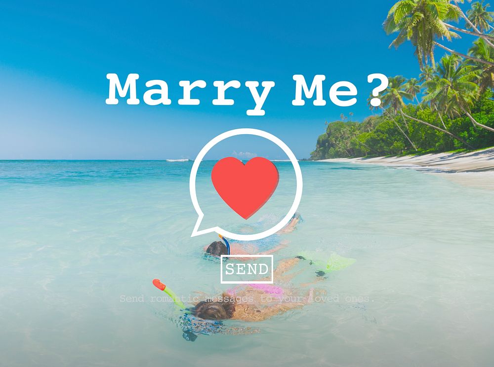 Marry Me Proposal Marriage Online Messaging Concept