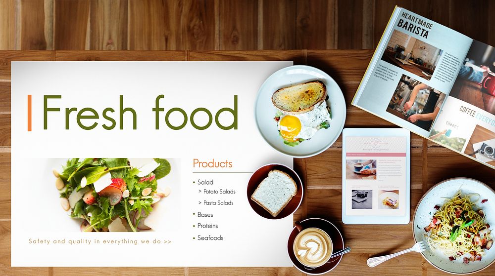 Fresh Food Eating Cafe Calories Nutrition Concept