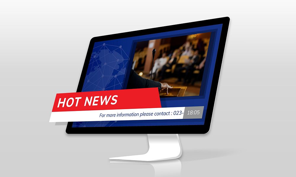 Graphic of global hot news in special report on computer