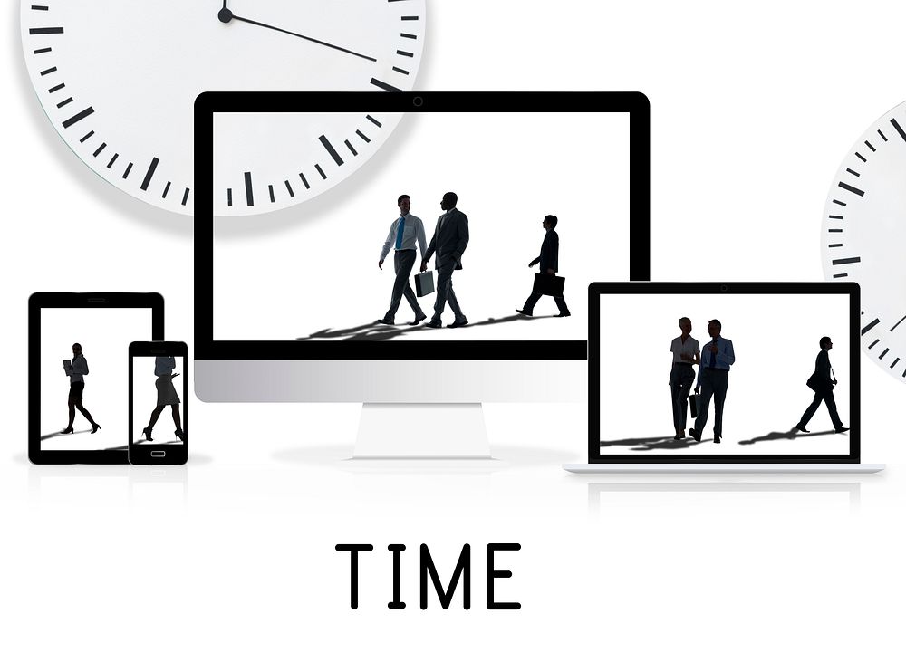 People Silhouette Time Management Concept