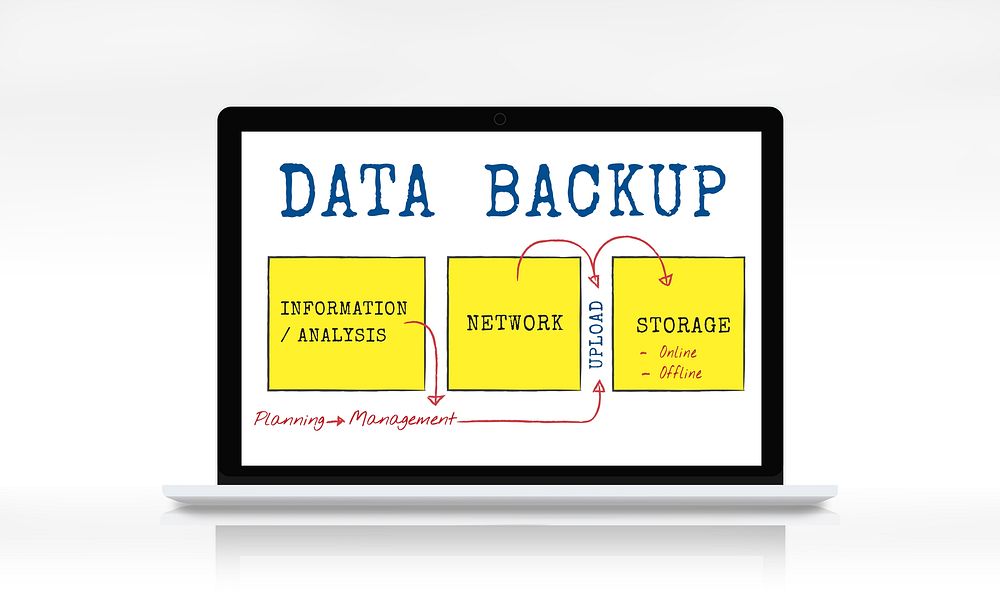 Data Connection Database Backup Graphic Diagram Words