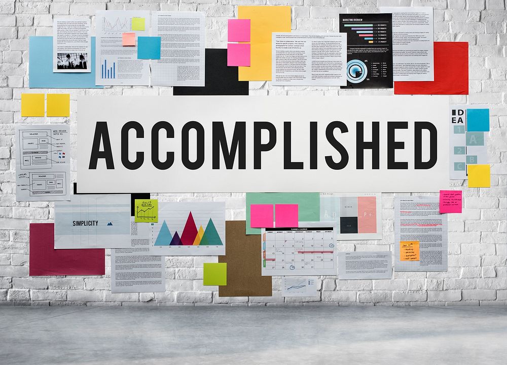 Accomplished Achieve Business Freedom Inspire Concept