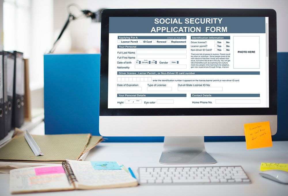 Social Security Application Form Concept
