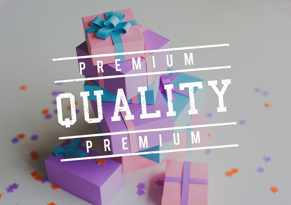 Premium Quality Guarantee Word Stamp Banner Graphic