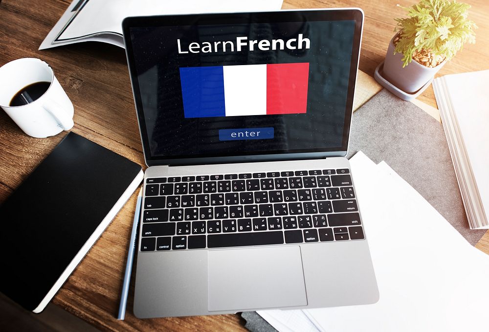 Learn French Language Online Education Concept