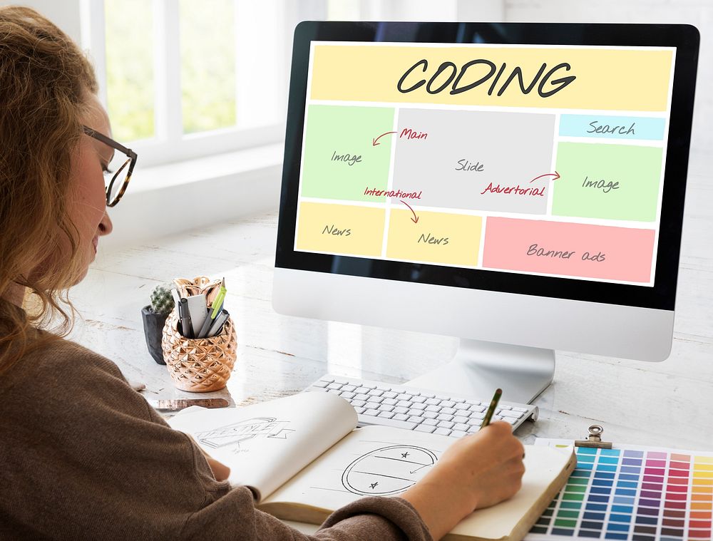 Coding Website Content Web Design Concept