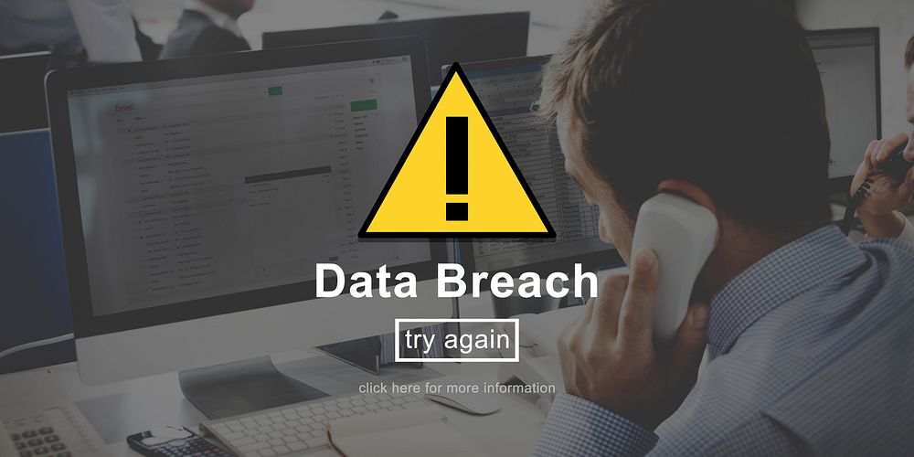 Data Breach Warning Sign Concept