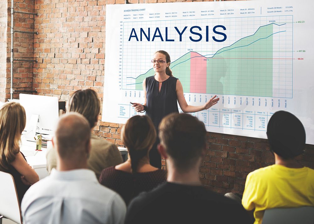 Analysis Graphs Business Marketing Goals concept