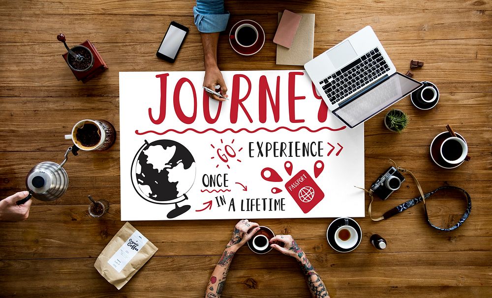 Start The Journey Travel Word Graphic