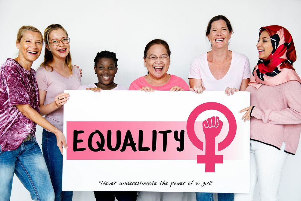 Diverse woman together with equality concept