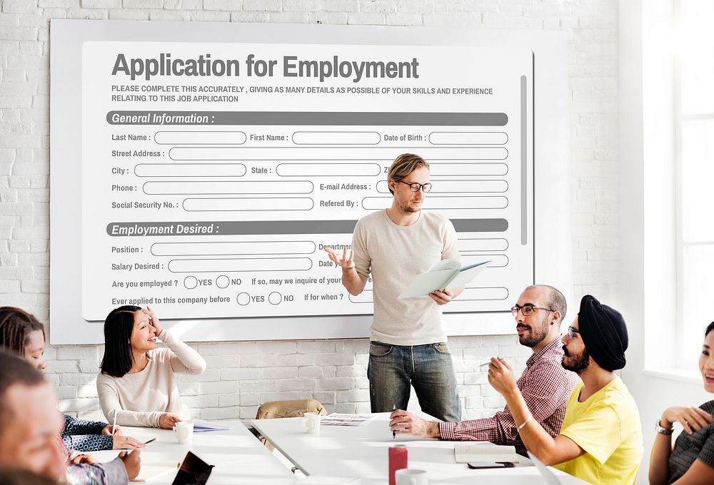 Application For Employment Form Job Concept