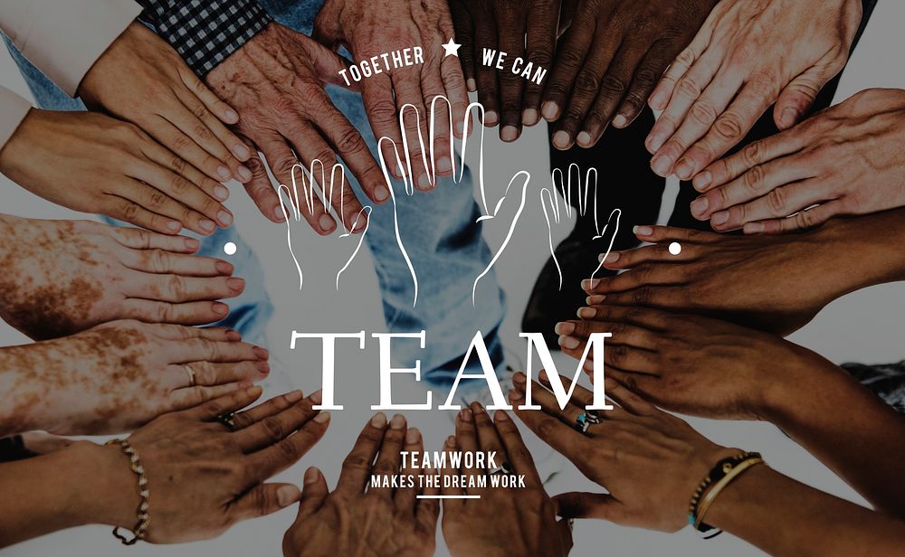 Partnership Team Support Togetherness Cooperation Hands Graphic