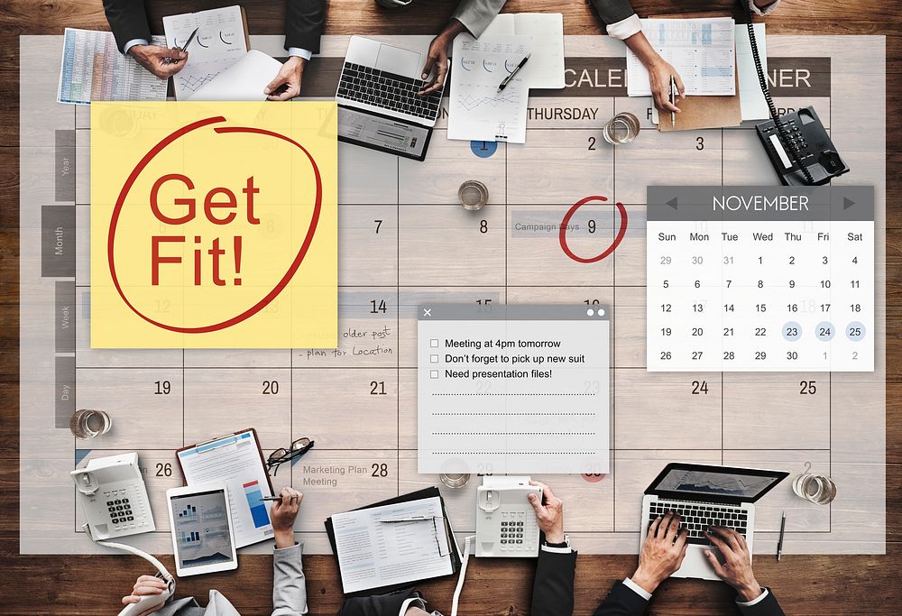 Get Fit Health Physical Training Schedule To Do Concept