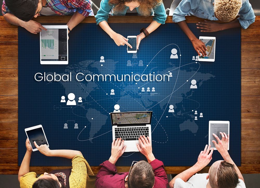People connected global communication technology