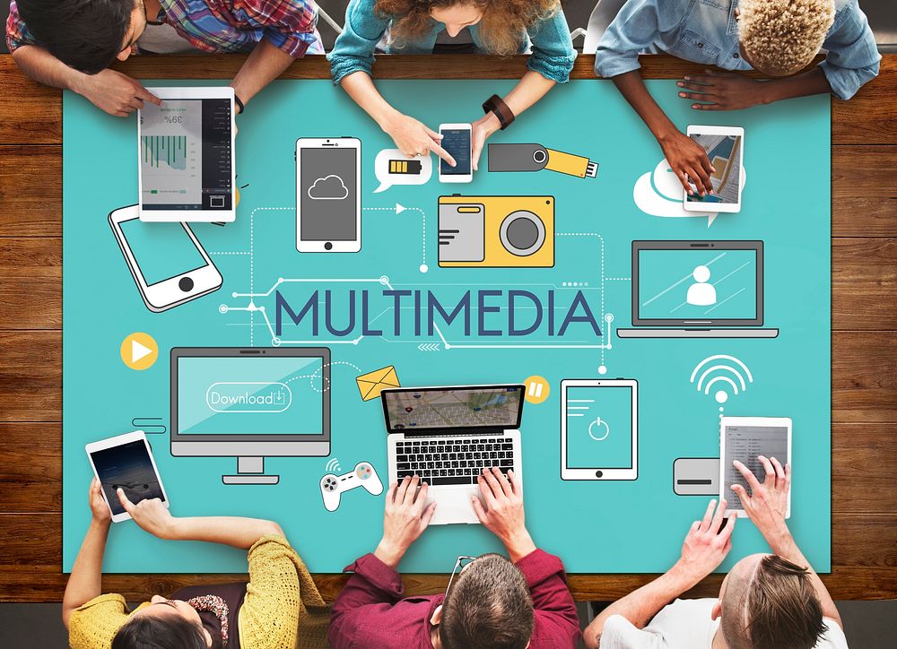 Multimedia Communication Connection Technology Devices Concept