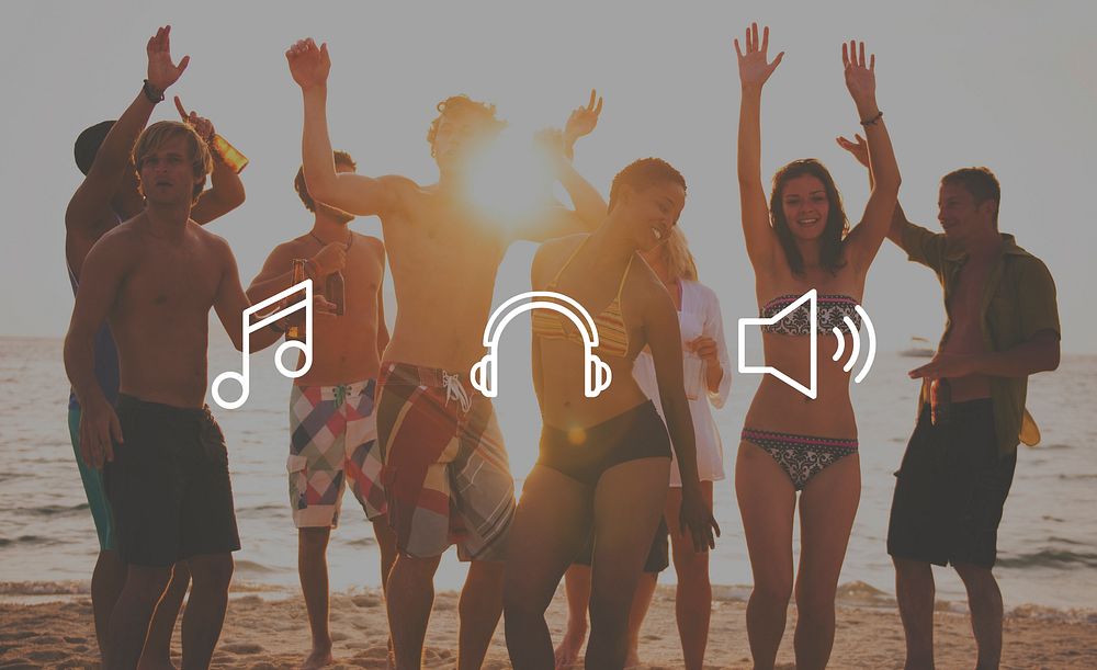 Beach Party Music Loudspeaker Media Concept