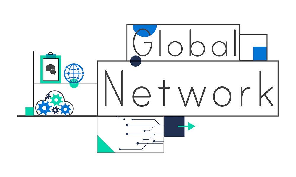 Network connection graphic overlay background