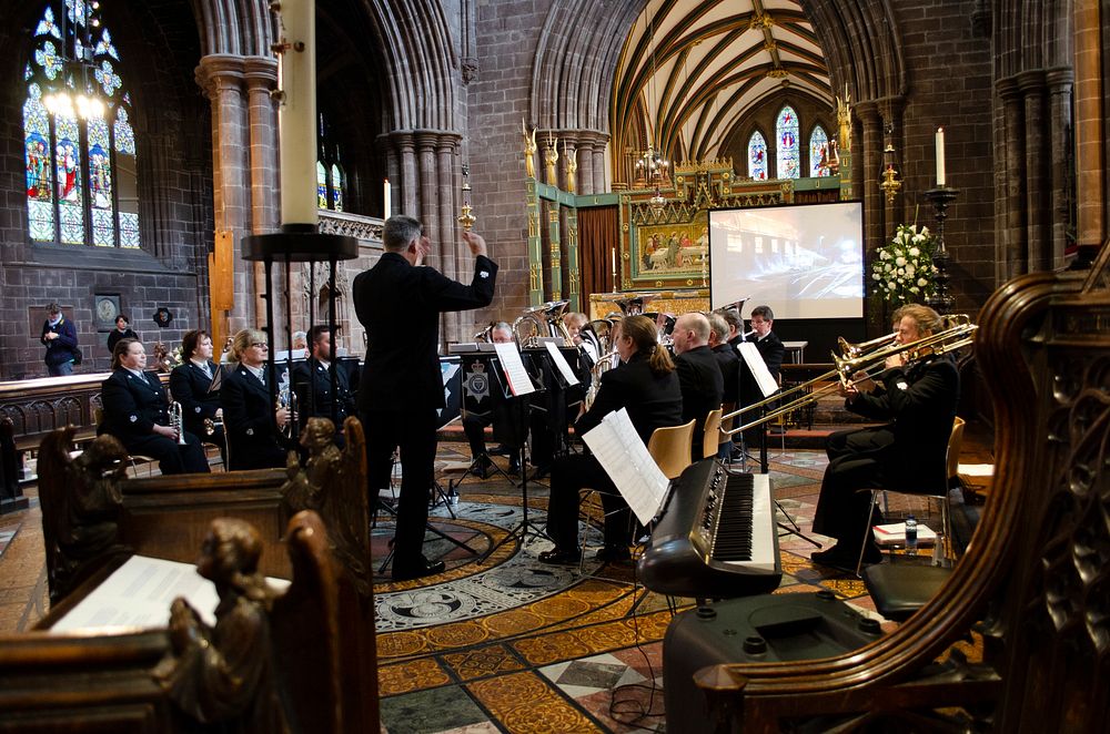 Orchestra in church, May 4, 2019, Cheshire, UK. Original public domain image from Flickr
