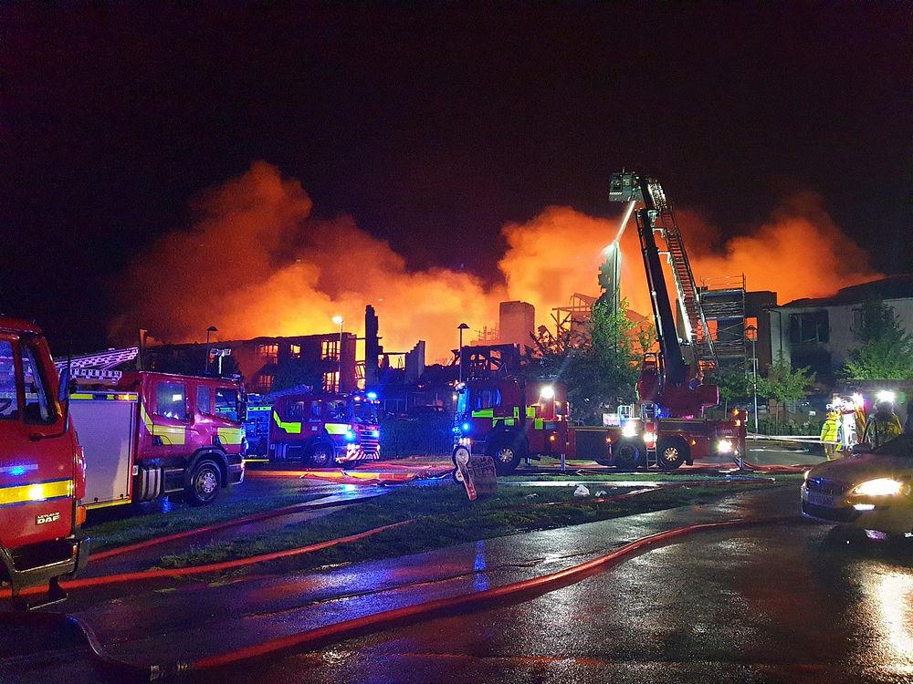 Fire at supported living complex in Crewe. Original public domain image from Flickr