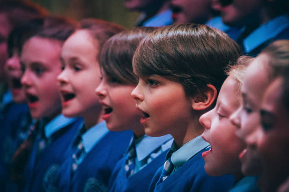 Children's choir, December 3, 2019, UK. Original public domain image from Flickr