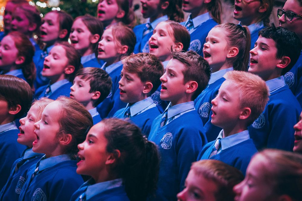 Children's choir, December 3, 2019, UK. Original public domain image from Flickr
