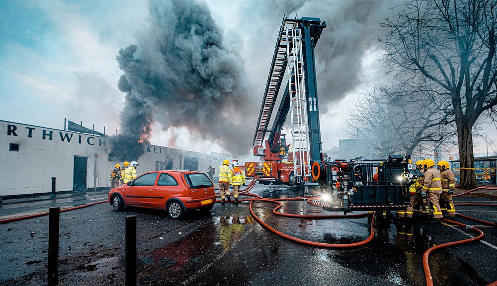 Northwich Market Fire. Original public domain image from Flickr